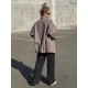 Женский бомбер oversize на кнопках розовый