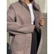 Женский бомбер oversize на кнопках розовый