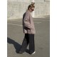 Женский бомбер oversize на кнопках розовый
