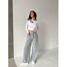 Базовые Брюки прямого кроя двухнить меланж