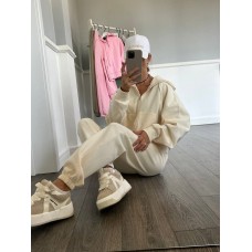 Костюм : кофта на молнии + джоггеры беж