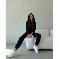 Костюм : кофта на молнии + джоггеры черный