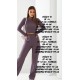 Костюмчик топ с длинным руковом + широкие штаны рубчик фиолетовый