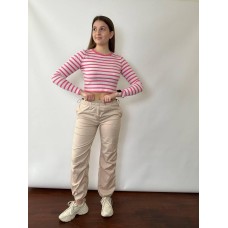 Брюки женские карго коттон бежевый
