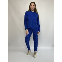 костюм кофта+штаны микровельвет электрик