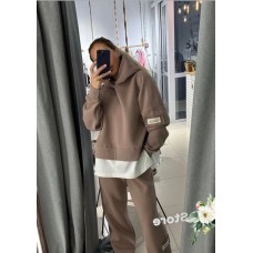 Спортивный костюм (кофта капюшон+штаны) трехнитка на флисе беж