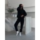 Спортивный костюм двухсторонний теплый флис черный