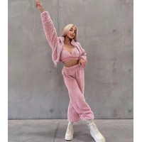 Костюм тройка мех тедди+двухнитка барби