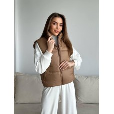 женская жилетка плащевка мокко