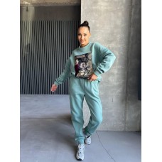 Теплый спортивный костюм "Mickey Mouse" олива