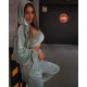 Костюм тройка удобный худи+джогеры+топ оливка