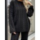 Трикотажный костюм oversize  (свитер+ широкие брюки с высокой посадкой на талии) черный
