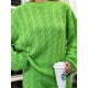 Трикотажный костюм oversize  (свитер+ широкие брюки с высокой посадкой на талии) зеленый