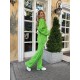 Трикотажный костюм oversize  (свитер+ широкие брюки с высокой посадкой на талии) зеленый