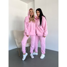 Спортивный костюм свободная кофта и штаны розовый