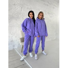 Спортивный костюм свободная кофта и штаны лавандовый