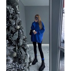 Комплект Теплый объемный свитер + лосины электрик