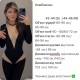 Трикотажный комбинезон со вставками из сетки черный с бежевыми вставками