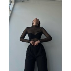 лонгслив (кофта) «Сетка» черный