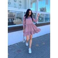 Легкое коротенькое  нежное платье софт мокко