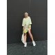 Платье-футболка свободный крой oversize с принтом Фисташка