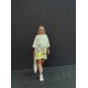 Платье-футболка свободный крой oversize с принтом Фисташка