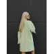 Платье-футболка свободный крой oversize с принтом Фисташка