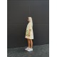Платье-футболка свободный крой oversize с принтом Кремовый