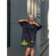 Платье-футболка свободный крой oversize с принтом Графит