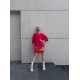 Платье-футболка свободный крой oversize с принтом Малина