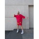 Платье-футболка свободный крой oversize с принтом Малина