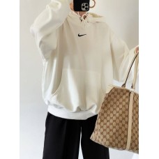 Худи кенгуру Oversize кроя качественный принт белый