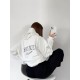 Худи кенгуру Oversize кроя качественный принт белый