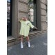 Футболка-платье oversize с качественным принтом Дональд Дак лайм