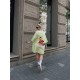 Футболка-платье oversize с качественным принтом Дональд Дак лайм
