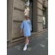 Футболка-платье oversize с качественным принтом Дональд Дак голубой