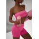 Спортивный Костюм Skinny (топ+велосипедки) розовый