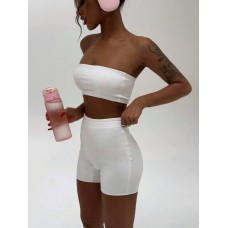 Спортивный Костюм Skinny (топ+велосипедки) белый