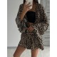 Оверсайз костюм (кимоно+пояс+шорты) леопардовый принт