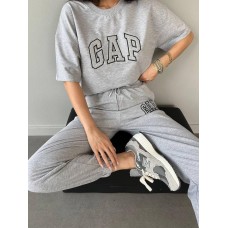 Молодежный спортивный костюм с качественным накатом двухнить футболка+штаны меланж