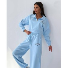 спортивный костюм кофта+штаны двухнить голубой