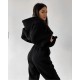 Спортивный костюм ( толстовка oversize + джоггеры) трехнитка на флисе черный