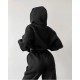 Спортивный костюм ( толстовка oversize + джоггеры) трехнитка на флисе черный
