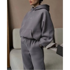 Спортивный костюм ( толстовка oversize + джоггеры) трехнитка на флисе графит