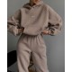 Спортивный костюм ( толстовка oversize + джоггеры) трехнитка на флисе мокко
