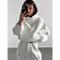 Самый  и удобный костюм Толстовка oversize + джогеры Карго белый