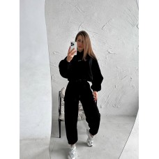 Самый  и удобный костюм Толстовка oversize + джогеры Карго черный