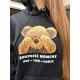 Худи с капюшоном оверсайз трехнить на флисе Мишка Surprise moment черный