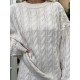 Трикотажный костюм oversize  (свитер+ широкие брюки с высокой посадкой на талии) бежевый