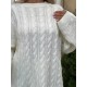 Трикотажный костюм oversize  (свитер+ широкие брюки с высокой посадкой на талии) белый
